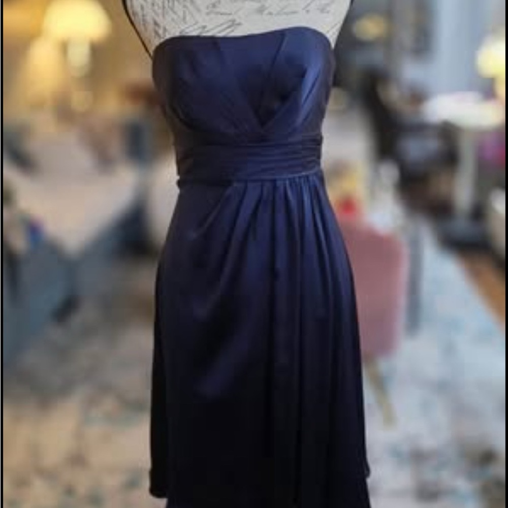 Elegant Navy Strapless Dress